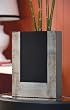 12" Black and Silver Contemporary Design Decorative Wooden Vase