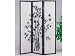 3 Panel Black Finish Room Divider Screen With Bamboo Design