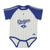 MLB Los Angeles Dodgers Baby / Infant One-Piece Bodysuit / Romper / Onesie - Beige & Blue (Size: 12)