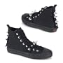 DEVIANT-104 MENS Canvas High Top Shoes Rocker Studded Sneaker Black Size: 9