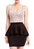 2B Lace Sweetheart Scuba Peplum Dress 2b Night Dresses Pink Frost-l