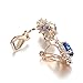 Yoursfs Trendy Sunflower Oval Spphire Clip on Stud Earrings for Women Tiny Cubic Zirconia Cut