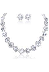 EVER FAITH&reg; Wedding Round Pave CZ Star Inspired Jewelry Set