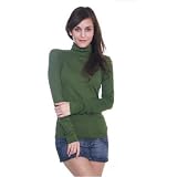 American Apparel Women's Baby Rib Long Sleeve Turtleneck T-shirt