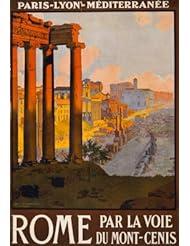 Rome Italy Tourism Travel Vintage Ad Poster Print - 13x19 custom fit with RichAndFramous Black 13 inch Poster Hangers