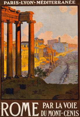 Rome Italy Tourism Travel Vintage Ad Poster Print - 13x19
