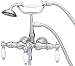 Elizabethan Classics ECTW02SN Tub Filler with Hand Shower, Plain Porcelain Lever Handles, Satin Nickel