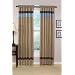 Jacaranda Collection Blue, Camel & Chocolate Micro Suede Curtains Set of 2 Striped Window Panel Treatments