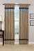 Jacaranda Collection Blue, Camel & Chocolate Micro Suede Curtains Set of 2 Striped Window Panel Treatments