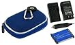 rooCASE 3n1 Nylon Hard Shell (Dark Blue) Case with Memory Foam / NB-4L 900MaH Li-Ion Battery / AC DC Charger for Canon PowerShot SD960IS Digital Camera Silver