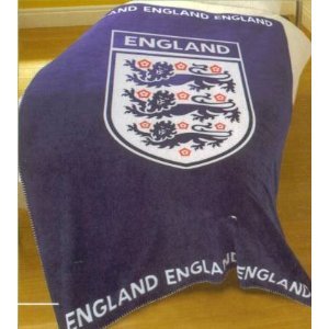 England Football Club Fa Crest Blue Single Twin Bed Fleece Throw Blanket by