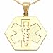 Medical Cables - Medical Charm 19mm & 18" Cable Chain 14k Gold 2Pcs