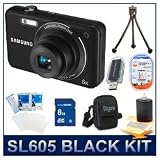SL605 Digital Camera Black Kit w/ Memory Card, Case, Screen Protector