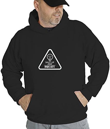Shut Up And Squat! Hooded Sweatshirt -Fblack-3XL
