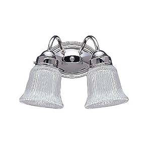 Sea Gull Lighting 4871-05 Brookchester 2-Light Vanity with Clear Ribbed Glass, Chrome by Sea Gull Lighting