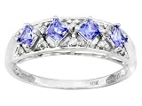10KT WG .65CTW TANZANITE AND DIAMOND ACCENT RING