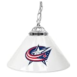 NHL Columbus Blue Jackets 14-Inch Single Shade Bar Lamp, White