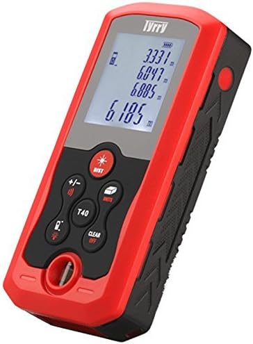 TYRRY TSeries Hand-held Laser Distance Meter with Distance,Area&Volume Calculations Measurement Large LCD with Backlight (T40:measuring range 40m (131ft))