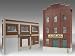 Walthers - Assembled Background Buildings-City Litho Co. & Black Rock Bev. O