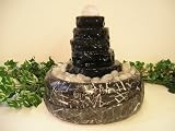 Aqua Black Onyx Cascade With Crystal Sphere And Light