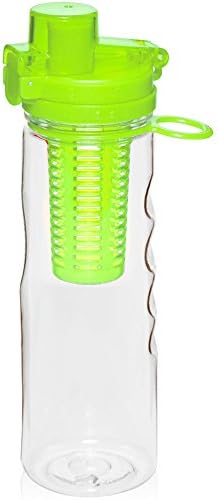 Infuser Water Bottle Leak-Proof BPA-free 25 Oz Flip-top Spout - Free Infusion Flavor Recipe Ebook to Make Your Own Natural, Healthy Fruit + Veggie + Herb Saturated Liquids - Satisfaction Guarantee & Lifetime Warranty From Great Gear (Frustration Free Packaging)