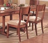 Set of 2 Contemporary Style Brown Finish Wood Dining Chair