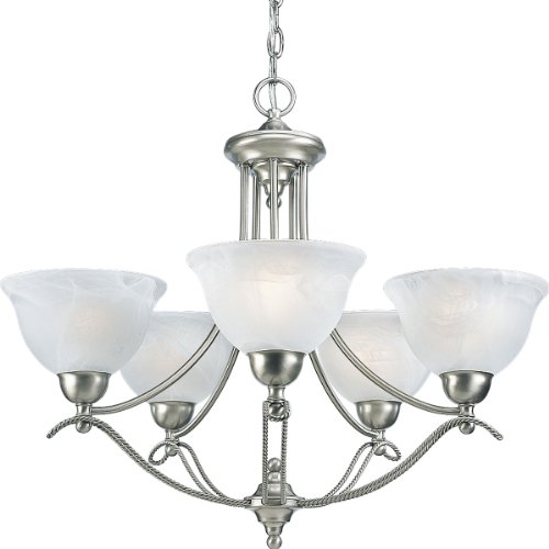 Progress Lighting P4068-09 5-Light Avalon Chandelier, Brushed Nickel Progress Lighting P4068-09 5-Light Avalon Chandelier, Brushed Nickel