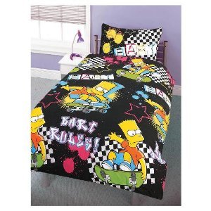 The Simpsons Bart Twin Bed Duvet and Pillowcase Set by