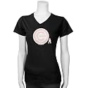 Chicago Cubs Ladies Black Breast Cancer Research Logo T-shirt