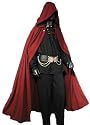 Mittelalter Cape, Gothic Umhang, Vampir, Larp Mantel 48-56 Weinrot 5003