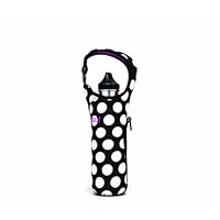 BUILT Neoprene 20-30-ounce Water Bottle Tote, Big Dot, Black and White