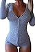Chuanqi Women's Long Sleeve Knitted Bodysuit Rompers