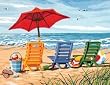 PAINT BY NUMBER KIT 14X11-BEACH CHAIR TRIO