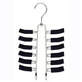 Friction Tie Rack and Scarf Hanger - Non-slip (Black/Chrome) (11 1/2"H x 6 1/2"W)