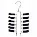Friction Tie Rack and Scarf Hanger - Non-slip (Black/Chrome) (11 1/2"H x 6 1/2"W)