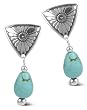 Sterling Silver Southwestern Design Turquoise Earrings