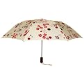 Automatic Open Floral Dot Umbrella - Cream