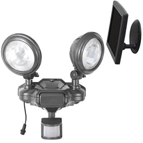 Westinghouse 481631  Solar System Pir Floodlight,  2 Round Heads, Ashen Pewter