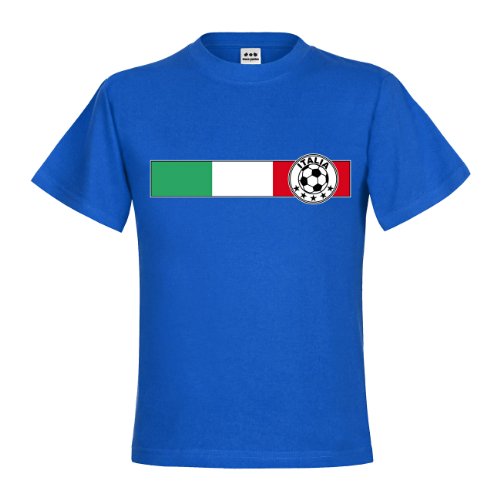 dress-puntos Kids Kinder T-Shirt Fußball-Logo auf Fahne Grün-Weiß-Rot drpt-kt00619-7 Textil royalblue / Motiv farbig Gr. 110/116
