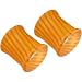 Pair of Double Flared Glass Vertigo Plugs: 00g Orange