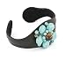 Leather moldable bangle with Turquoise Howlite and Tiger Eye beads 7