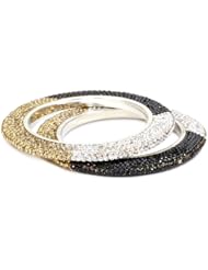 Chamak by priya kakkar Gold with Black and White Metal Bangle Bracelet