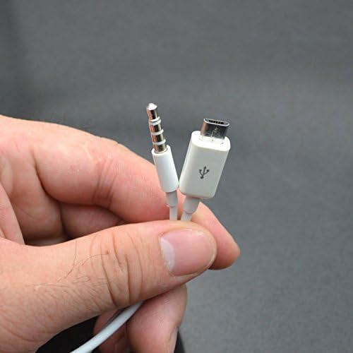 Maxhood Converter 3.5mm & Micro USB to 30 Pin Audio Adapter for Htc, Sony, Huawei, Lg, Samsung / Support Playing Music with 30 Pin Plug Speaker (White)