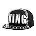 LOCOMO Men Women Black Hedgehog Spike Acrylic King Baseball Cap Snapback FFH068