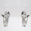 Little Chihuahua Dog Earrings in Sterling Silver, #8921