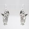 Little Chihuahua Dog Earrings in Sterling Silver, #8921