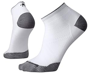 Smatrwool Men's PhD Run Ultra Light Low Cut Socks (White/Light Gray) X-Large