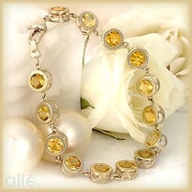 14K Bezel Set Citrine Bracelet by alle Fine Jewelry