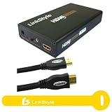 LinkStyle LK-21947+LK-9134 Composite and 4-Pin S-video to HDMI Converter Adaptor (Input Interface:VIDEO IN, AUDIO/R IN and AUDIO/L IN + 4 Pin S-Video IN. Output Interface: HDMI+ 3.5mm Audio)