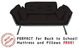 Elite Black Mali Flex Futon - Mattress and Pillows